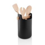 Eva Solo Utensil Caddy In Black Shown With Wooden Cooking Spoons