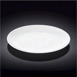 Wilmax white porcelain plate against a black background