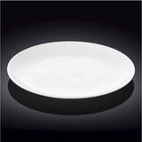Wilmax white porcelain plate against a black background