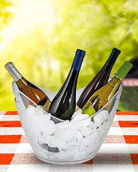 Modern ice bucket with wine