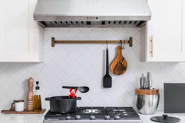 Modern kitchen accessories on counter