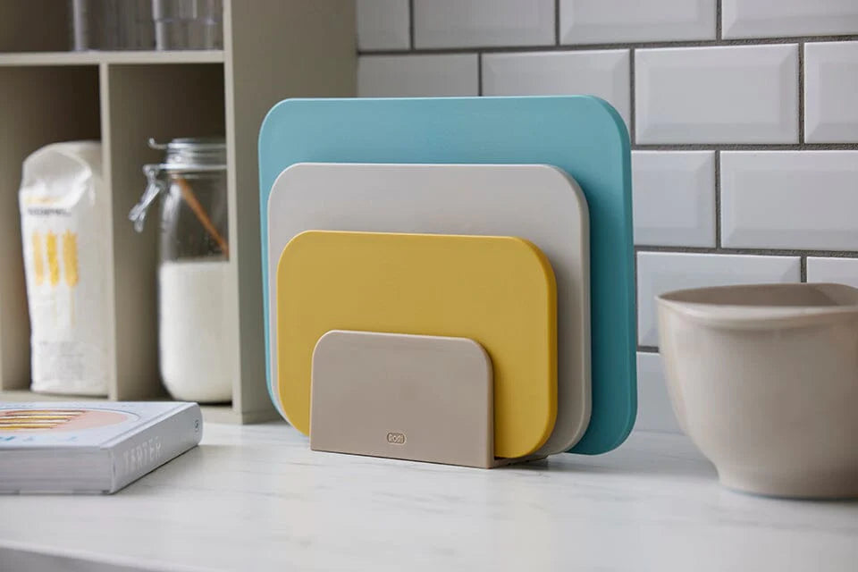 Rosti cutting boards on counter