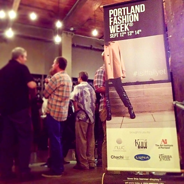 Eco Rolla Vertical Banner Stand at Portland Fashion Week