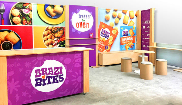 kitchen style tradeshow booth for Brazi Bites