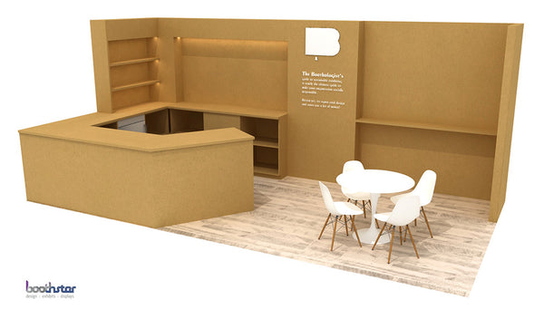 tradeshow booth design fabricated with cellulose fiberboard