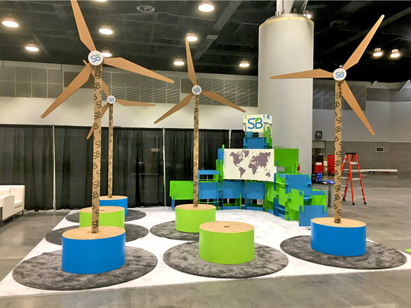 recyclable tradeshow booth design ideas for sustainable brands show