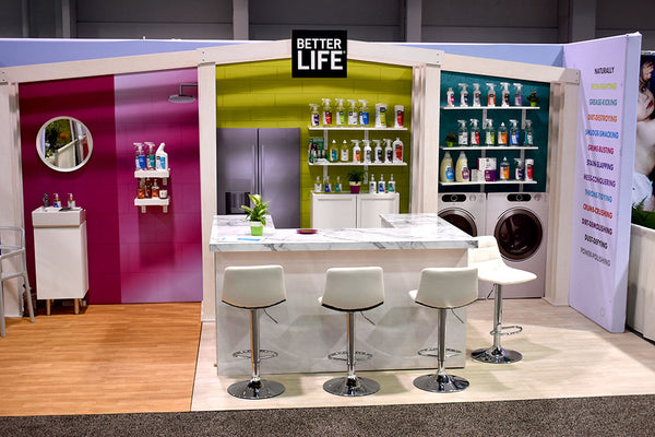 custom designed tradeshow booth for healthy cleaning products company