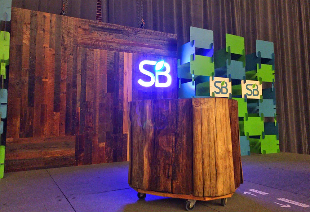 custom tradeshow stage design for sustainable brands show