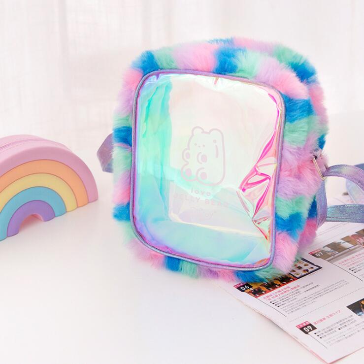 transparent rainbow bag