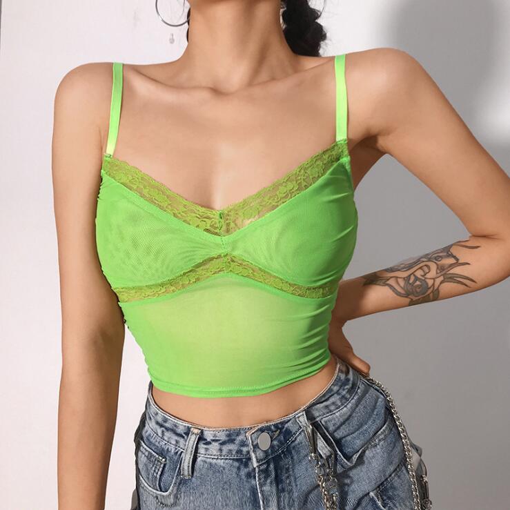 green lace camisole