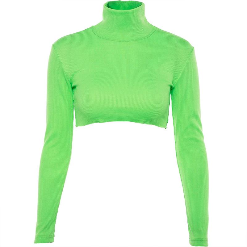 neon green cropped sweater