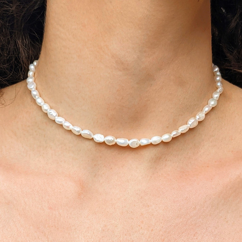 Small Pearl Choker Necklace - Baroque Pearl Jewellery - Kiri & Belle