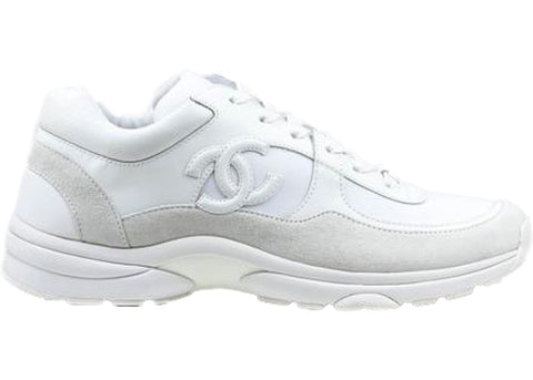 chanel triple white trainers
