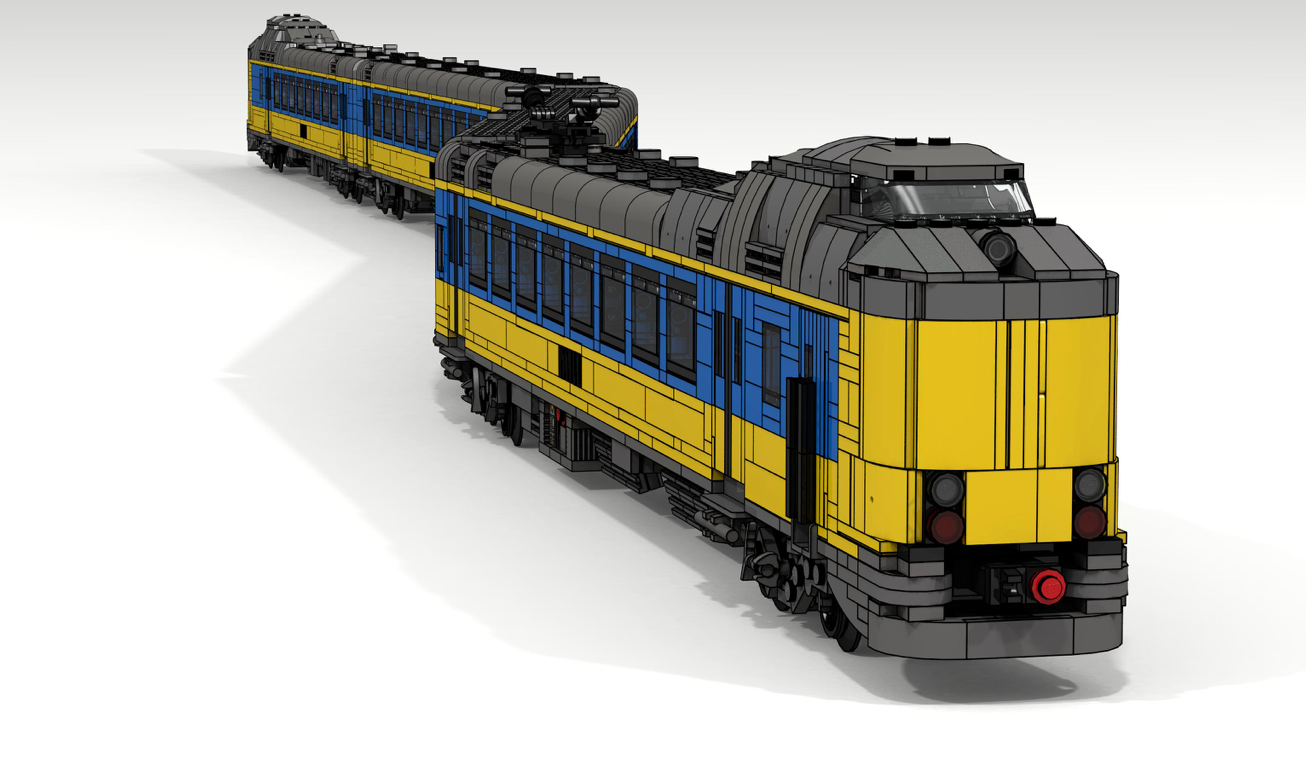 stuiten op orkest aansporing NS Nederlandse Trein Locomotief + Wagon MOC Brick Set – Toy Brick Lighting