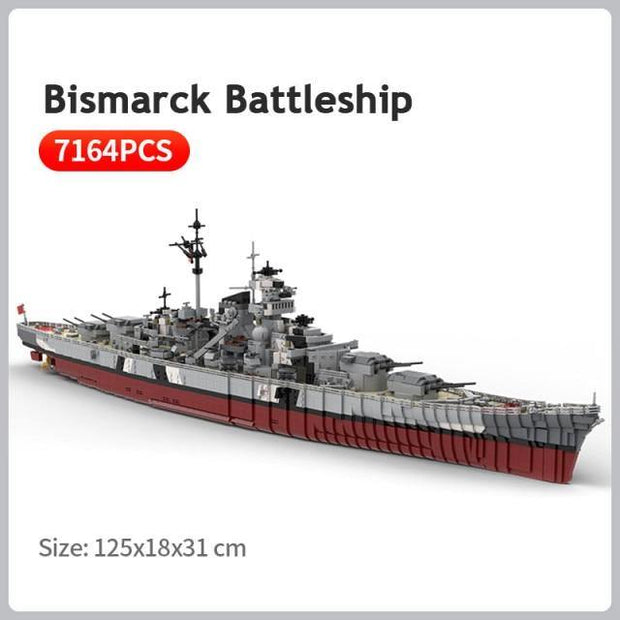 WW2 Bismarck Battle Ship MOC Brick Set – Toy Brick Lighting