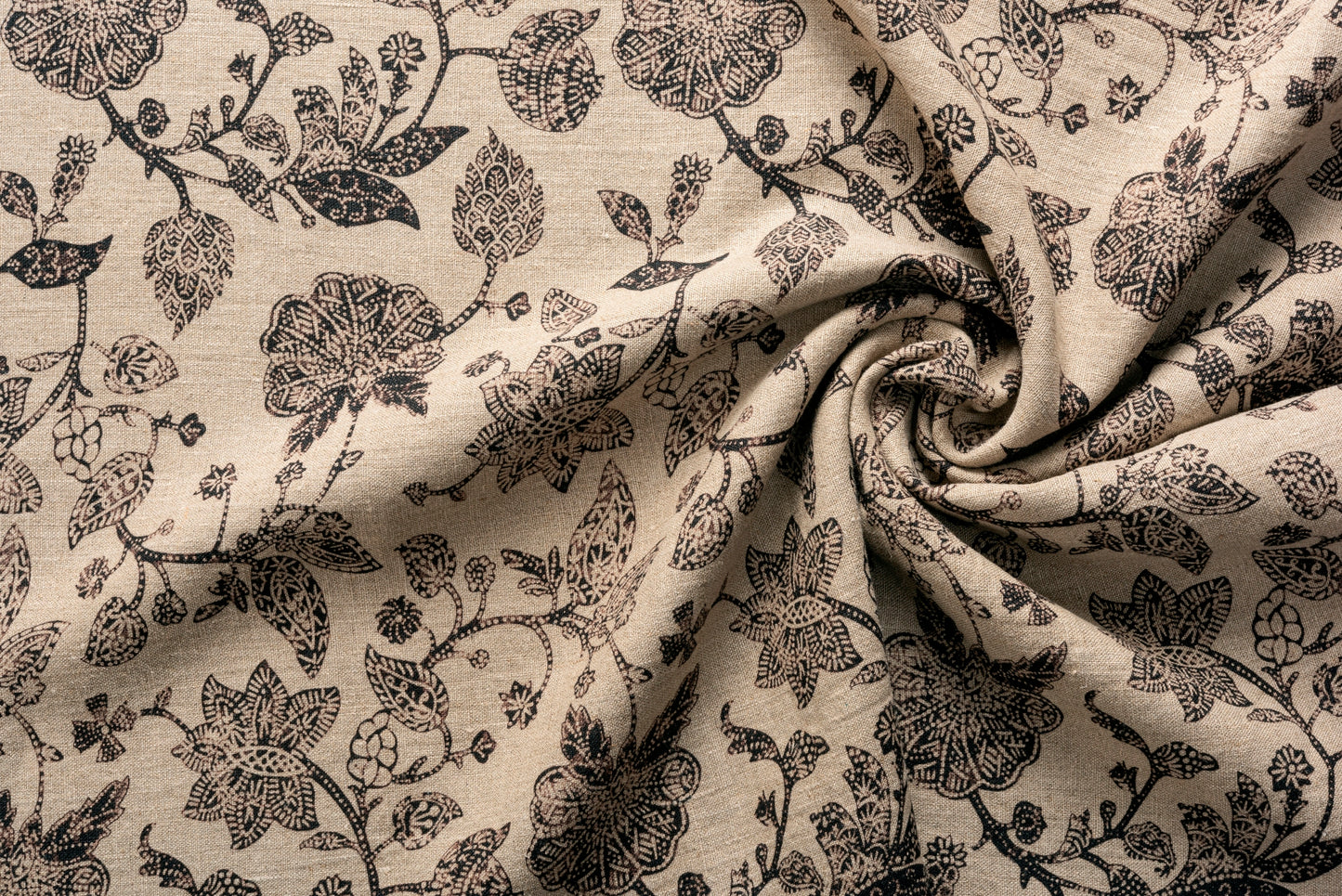 Floral Digital Print on 100% Linen Fabric – Linen and Linens