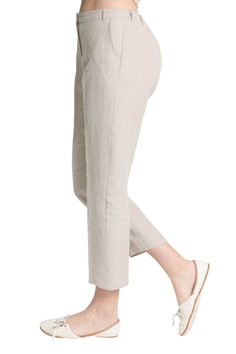 Natural Ankle Grazer Pants – Linen and Linens