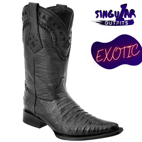 Black exotic boots