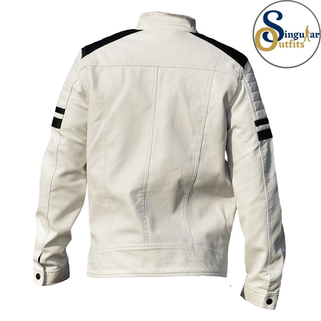 Chaqueta Cuero Hombre Blanca