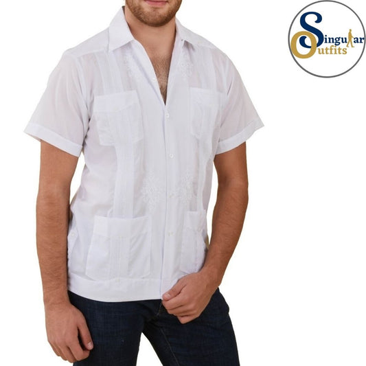 Guayabera Shirt SO-TM78132 White – Singular Outfits