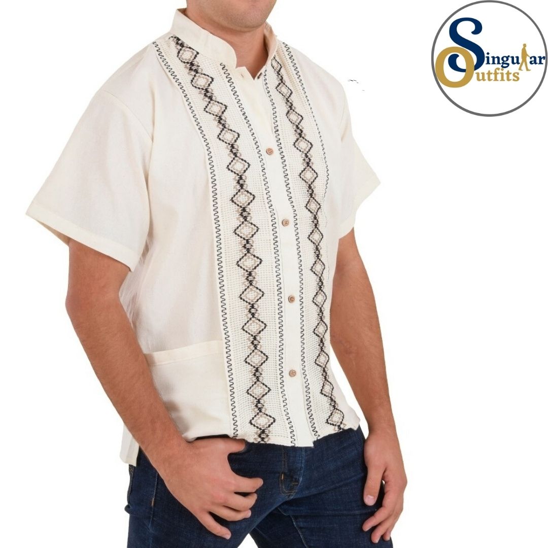 Guayabera Shirt SO-TM78131 Beige – Singular Outfits