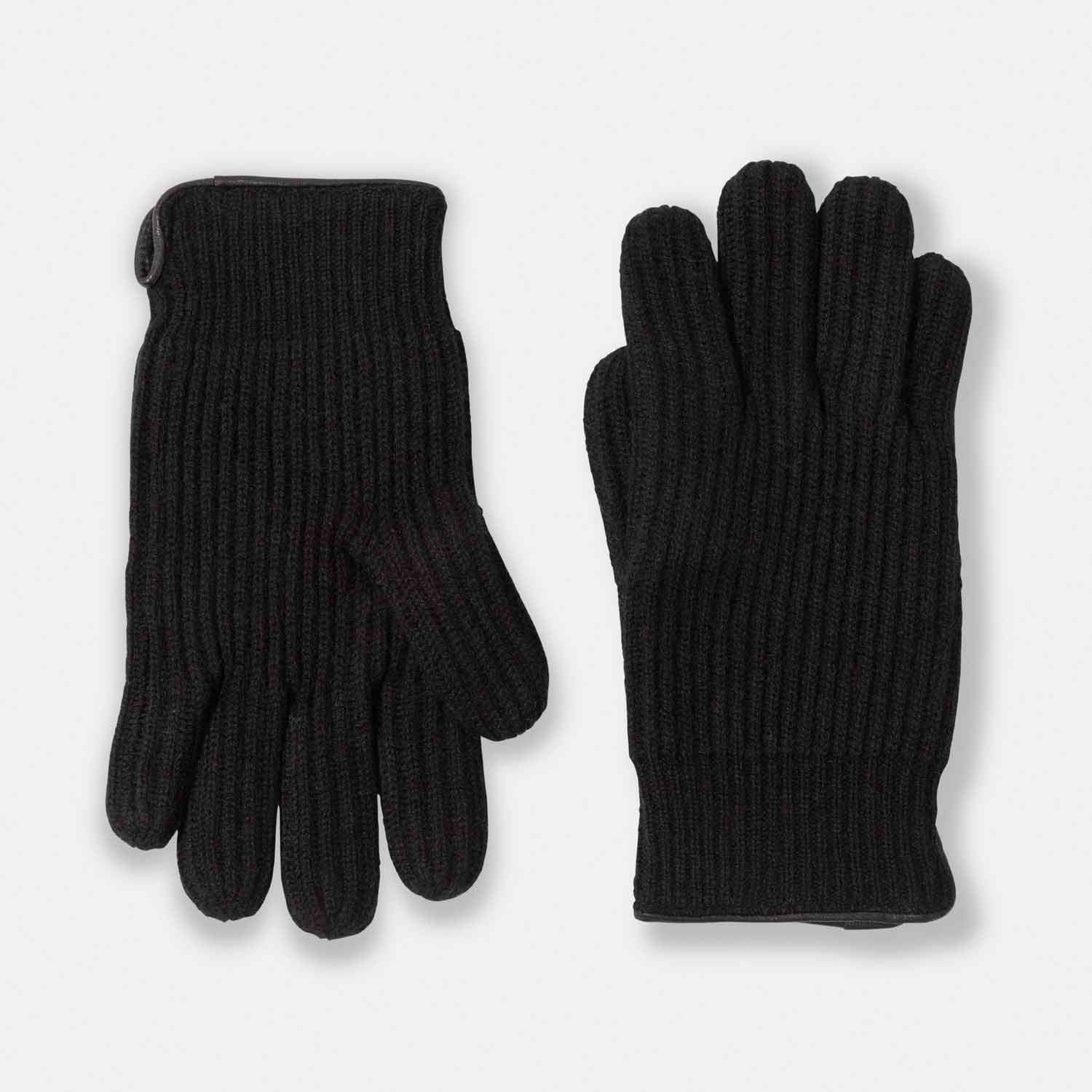 LOUIS VUITTON Navy Burgundy Ribbed Knit Cashmere Gloves – Sui