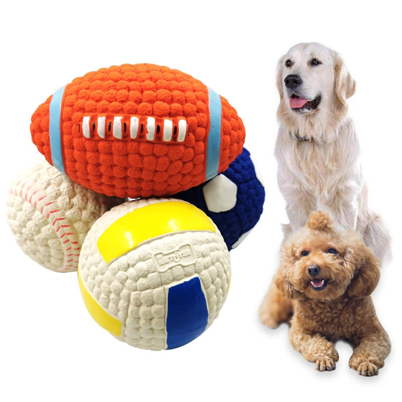 ETHICAL PET Latex Soccer Ball Squeaky Dog Chew Toy, Color Varies