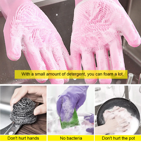 Silicon gloves bristles