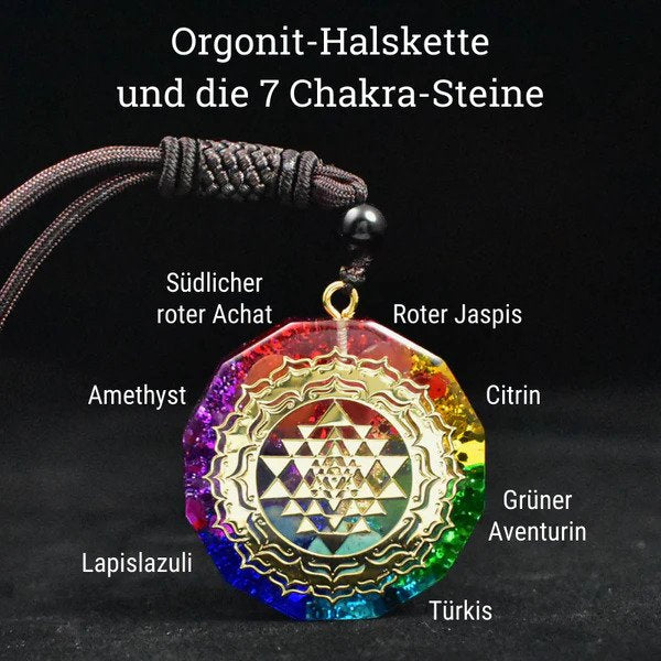 Orgonit Halskette und die 7 Chakra Steine