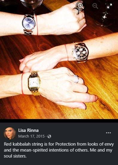 Lisa Rinna red bracelet