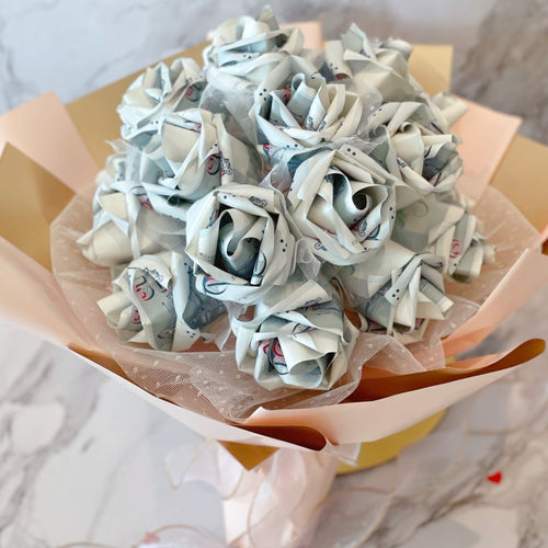 Love rose money flower bouquet - $520 Money Jumbo rose