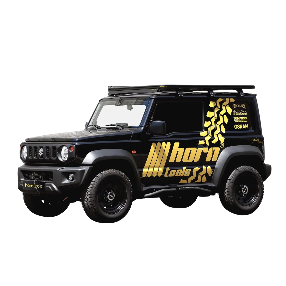 Dachträger NAVIS Suzuki Jimny GJ flach Alu schwarz optional mit Reling —  thegreenmonkey