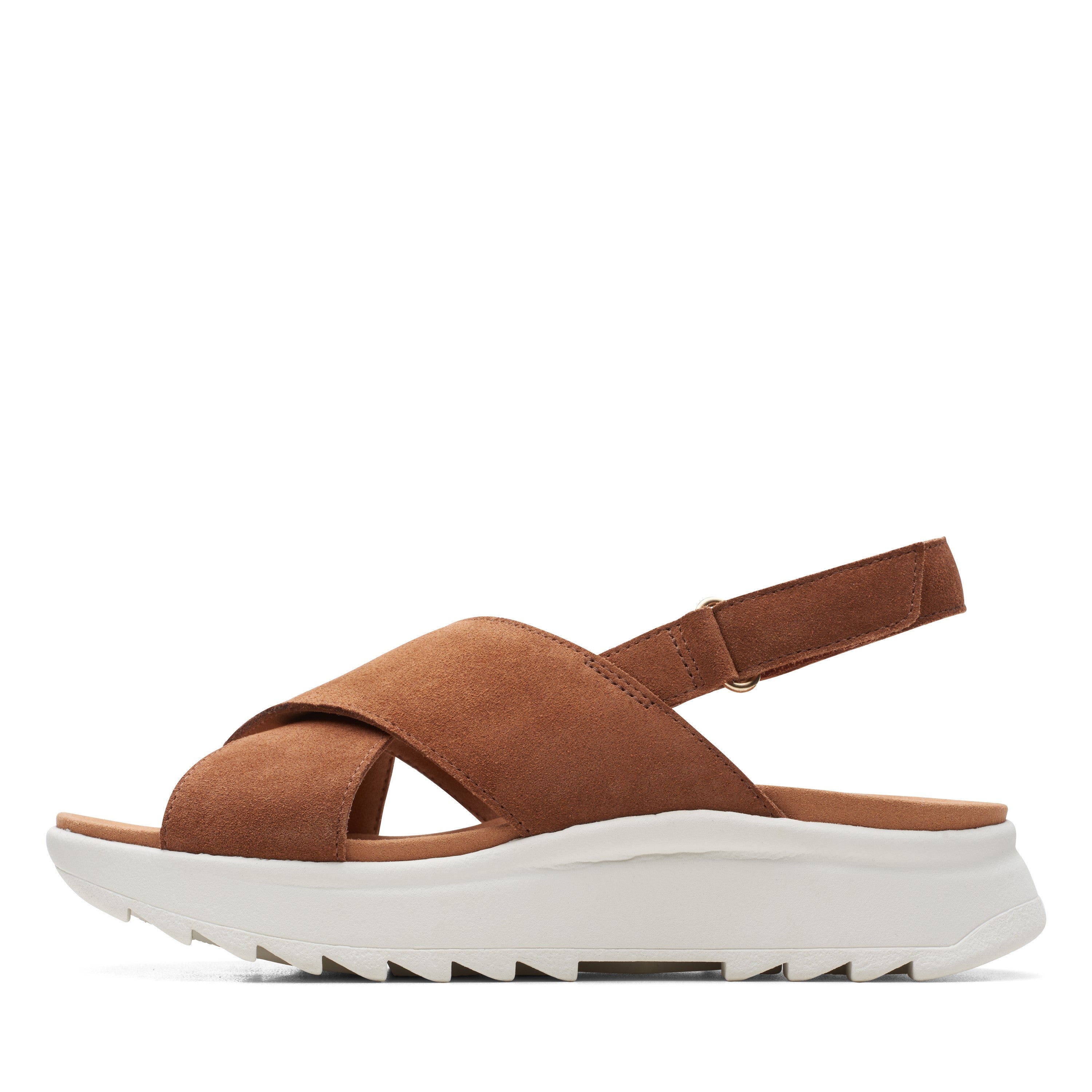 Clarks Dash Lite Wish Platform Sandal - Dark Tan Suede – Noel Fahy Footwear