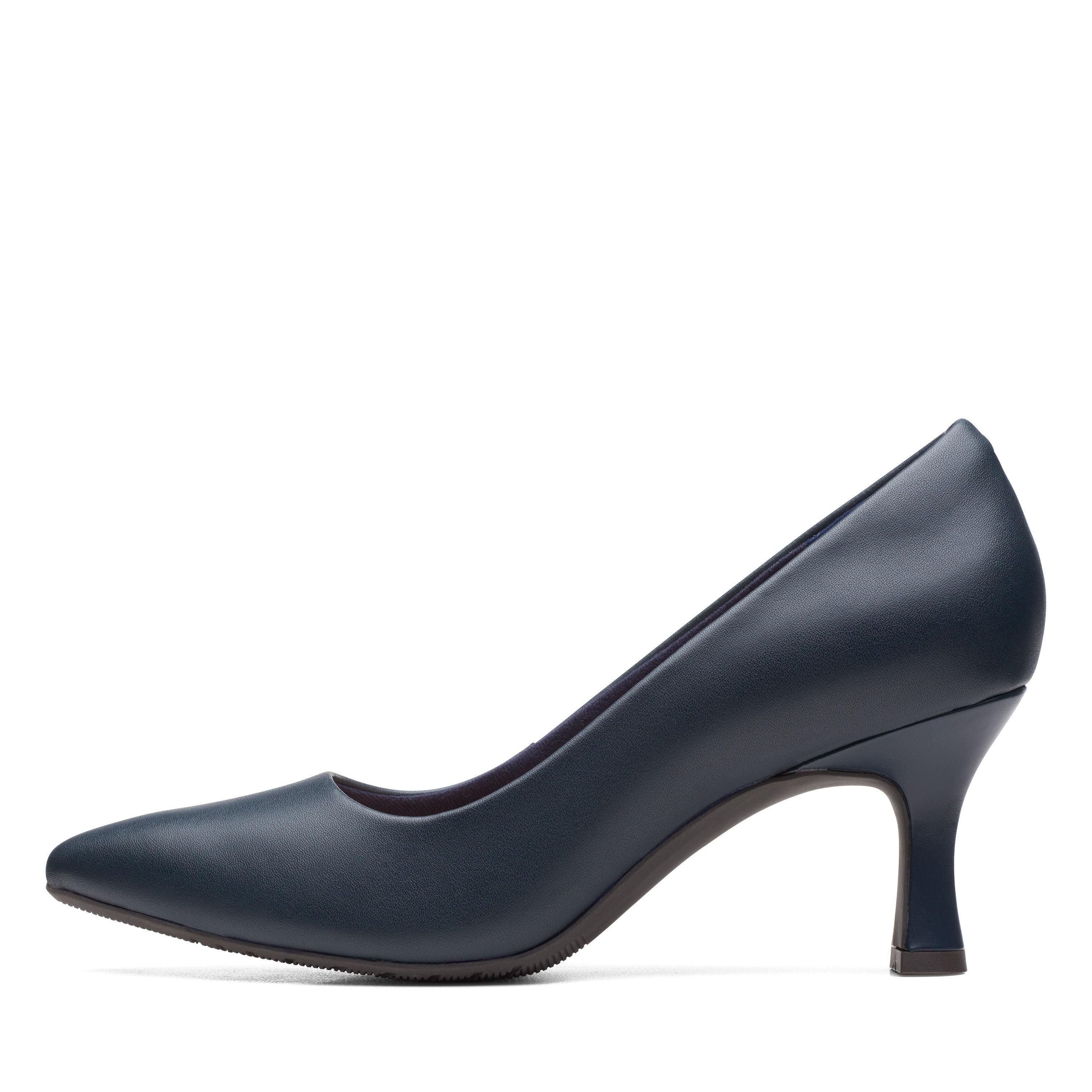 Clarks Kataleyna Gem Leather Court Shoe - Navy – Noel Fahy Footwear