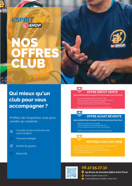 matériel club de padel 