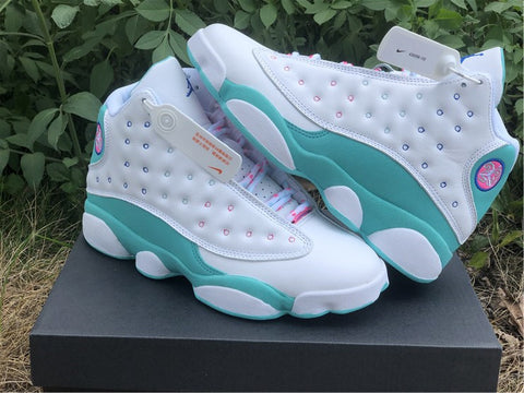 jordan 13 retro white soar green pink