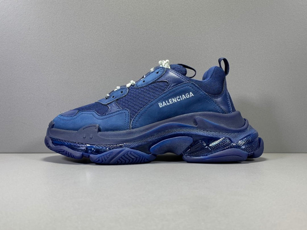 balenciaga triple s clear sole navy