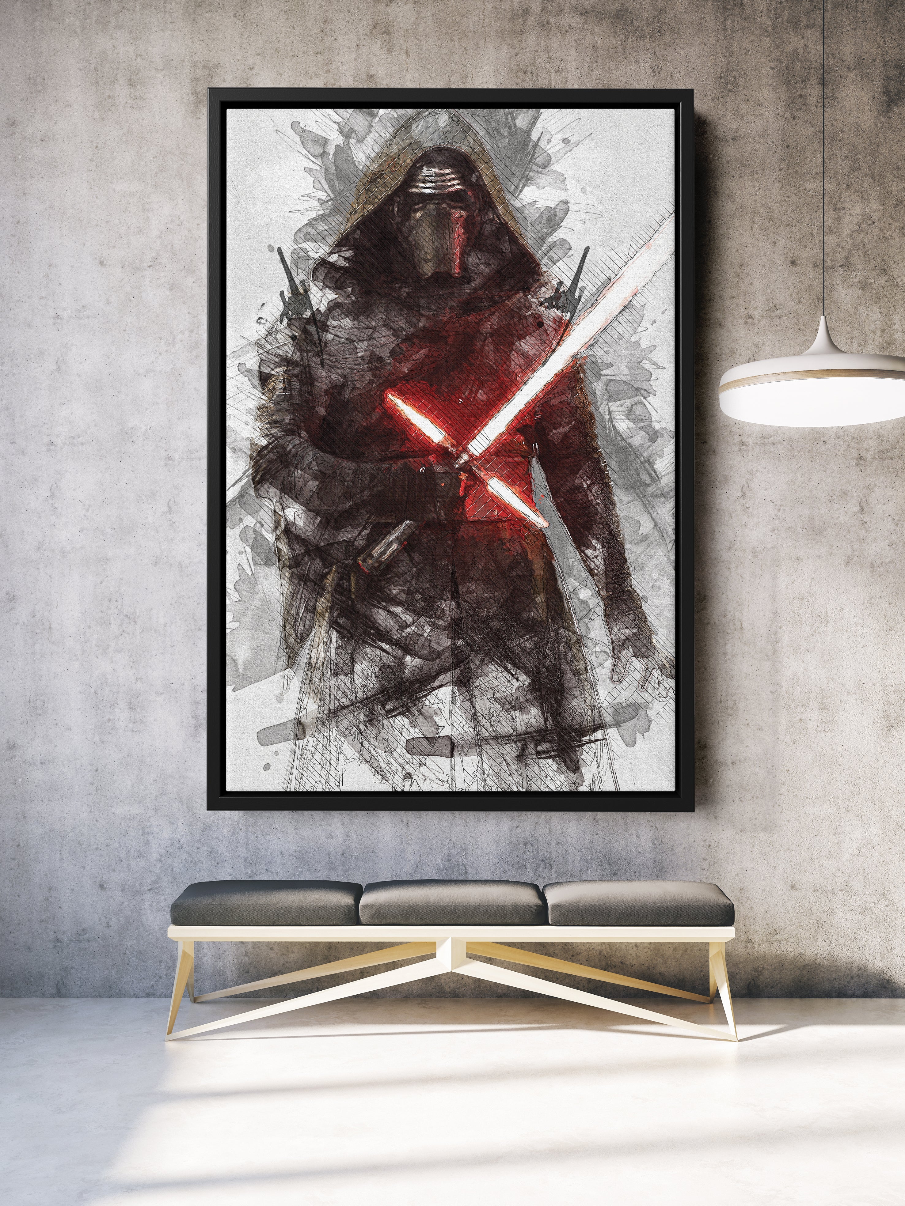 dictator Praten Boer Kylo Ren Poster Star Wars Movie Painting Hand Made Posters Canvas Prin –  CanvasBlackArt