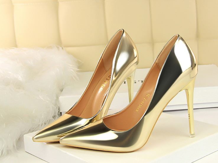yellow gold high heels