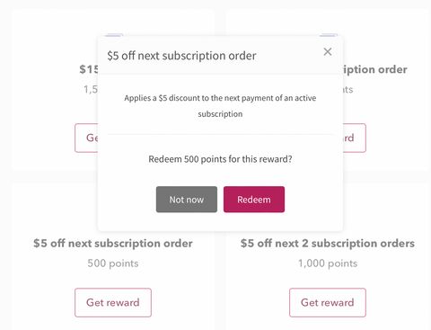 Redeem subscription reward