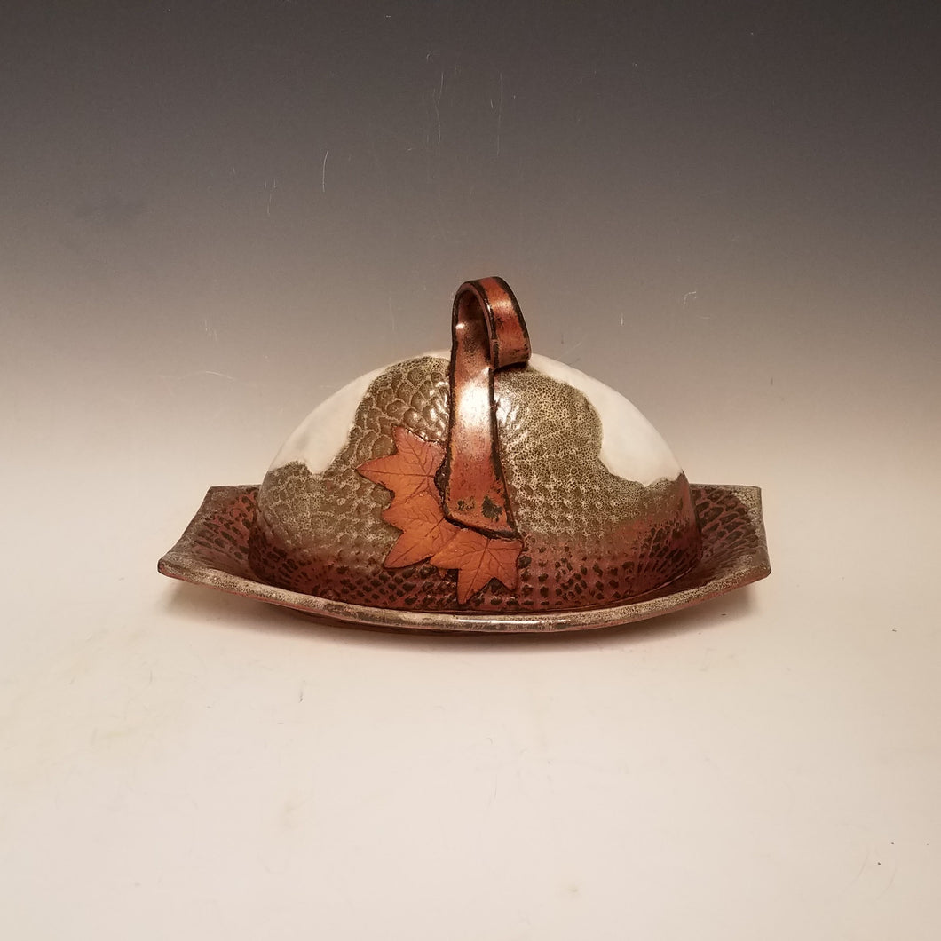 Snowy Copper Butter Dish