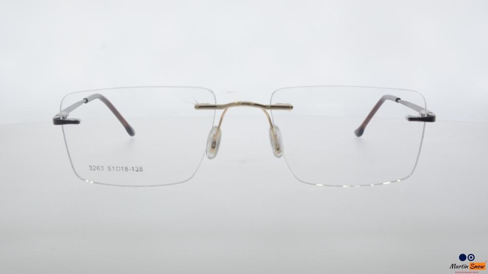 Martin Snow MS A10356 Gold Rectangle Medium Rimless DIGITAL PROTECTION COMPUTER GLASSES