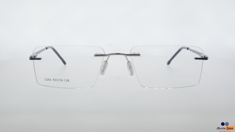 Martin Snow MS A10364 Silver Rectangle Medium Rimless DIGITAL PROTECTION COMPUTER GLASSES