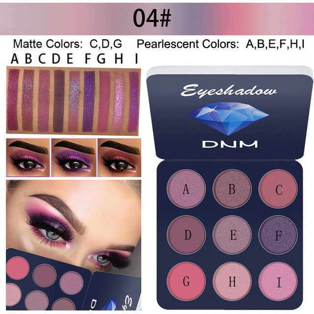 Eyeshadow Palette 9 Color Make up Matte Waterproof Long-lasting Smoky Shimmer Pigmented eye shadow Palette maquillage TSLM1