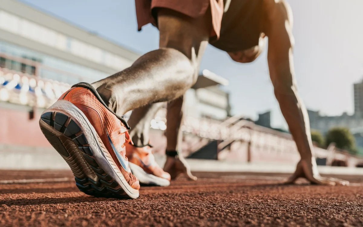 athlete about to start running