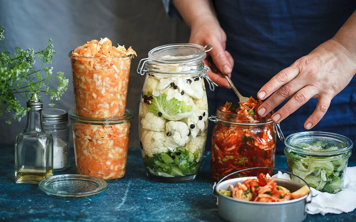 Jars Of Fermented Food For Gut Health