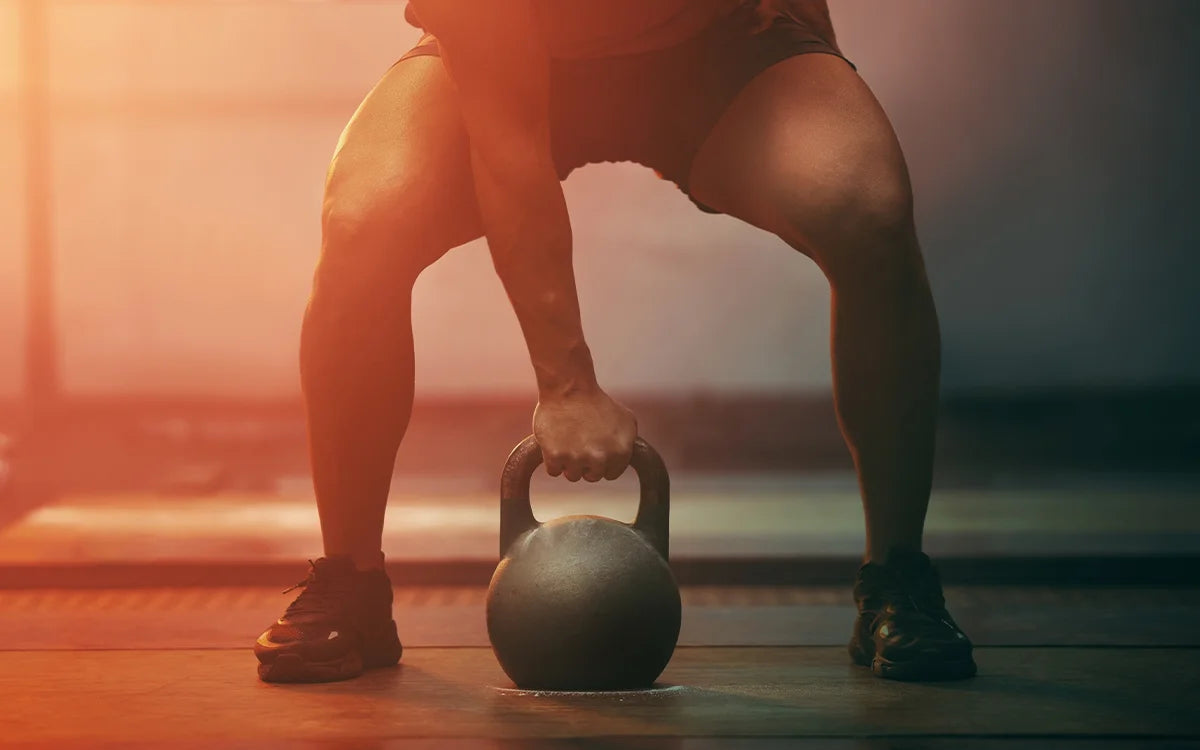 Man Exercising With Kettlebell
