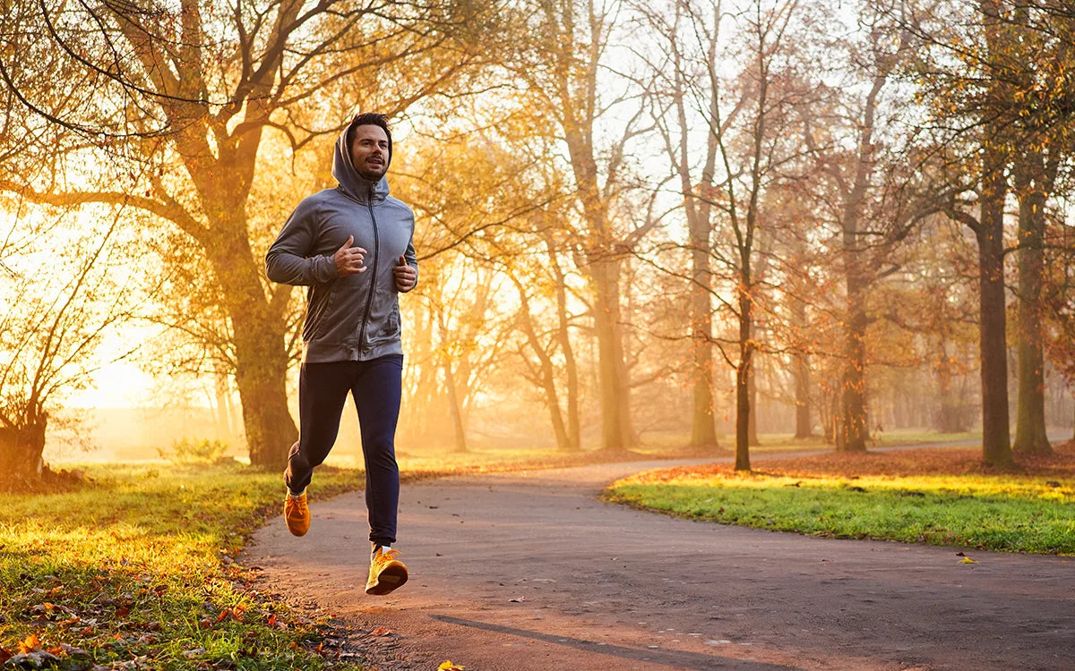 man jogging in park