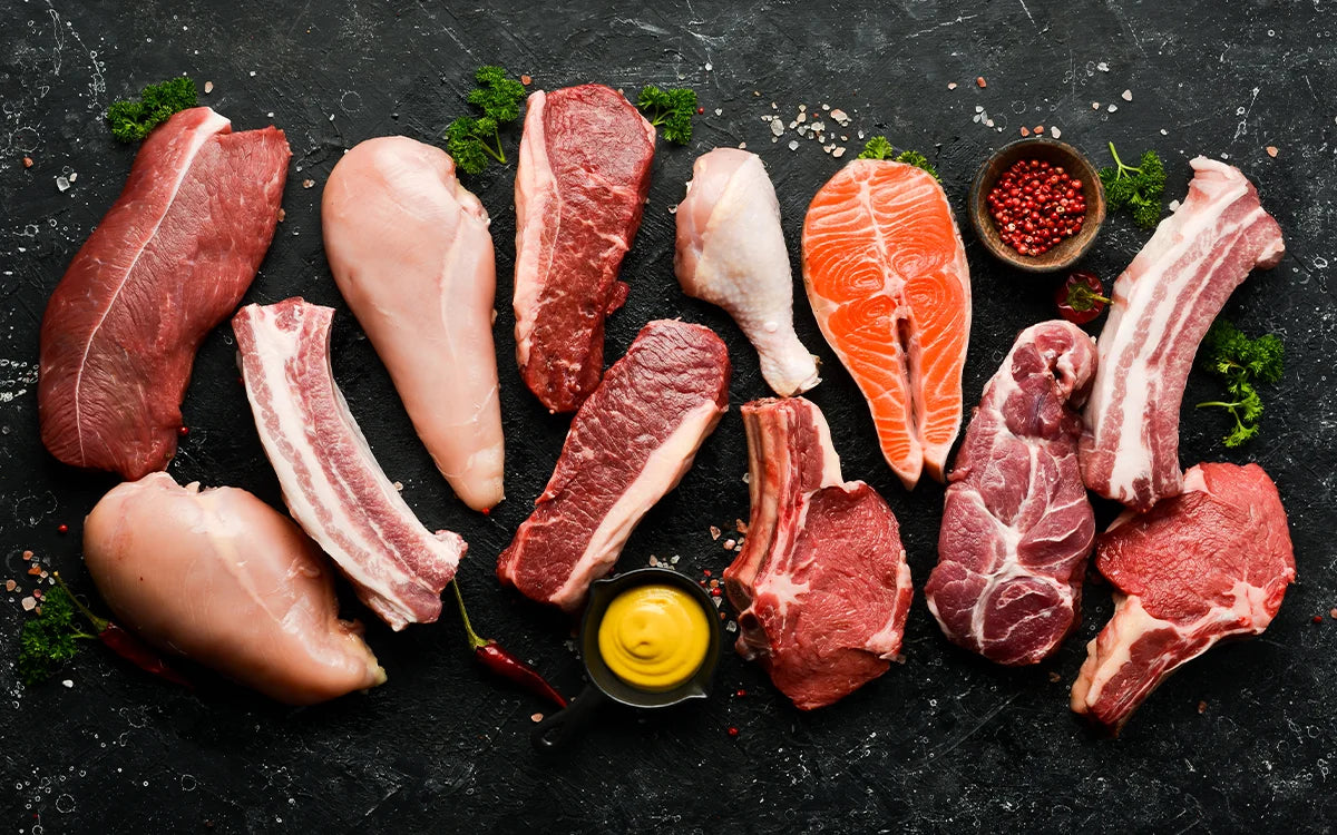 different types of Different Protein Foods On Tableproteins 