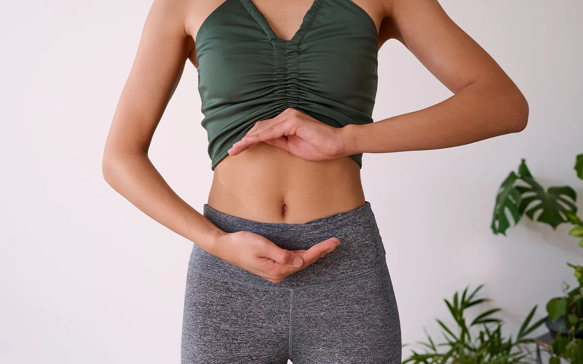 Woman Showing Healthy Stomach